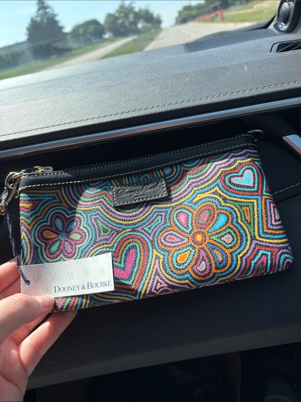 Dooney & Bourke Multicolor Floral Embroidered Wristlet